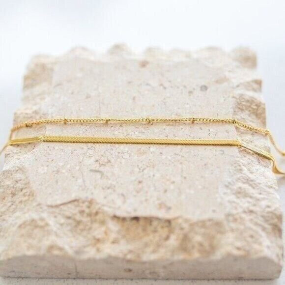 Anklet Gold Double layer Anklet Waterproof Jewelry Pretty Gold Chain Anklet - Picture 5 of 11